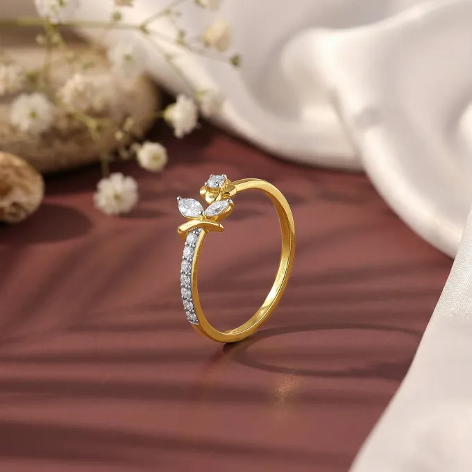 Gold Floret Dream Lab Grown Diamond Ring (Size 12)