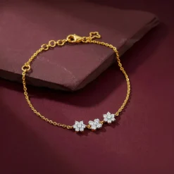 Gold Floret Lab Grown Diamond Bracelet