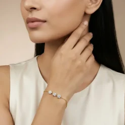 Gold Floret Lab Grown Diamond Bracelet