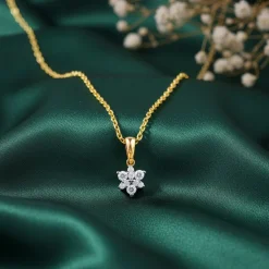Gold Floretta Lab Grown Diamond Pendant