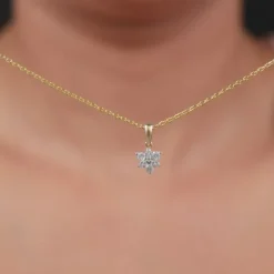 Gold Floretta Lab Grown Diamond Pendant