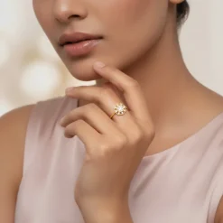 Gold Florette Lab Grown Diamond Ring
