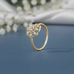 Gold Florette Lab Grown Diamond Ring