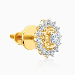 Gold Flower Power Lab Grown Diamond Stud Earrings