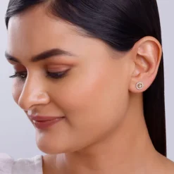Gold Flower Power Lab Grown Diamond Stud Earrings