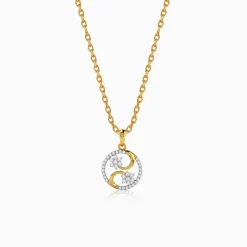 Gold Flowerfied Lab Grown Diamond Pendant