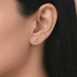 Gold Fresh Bloom Lab Grown Diamond Earrings