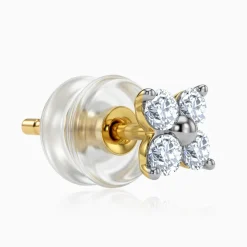 Gold Fresh Bloom Lab Grown Diamond Earrings