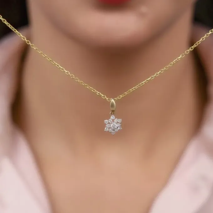 Gold Frost Diamond Pendant