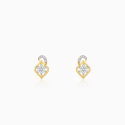Gold Frostshell Lab Grown Diamond Earrings