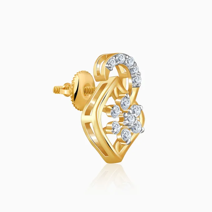 Gold Frostshell Lab Grown Diamond Earrings