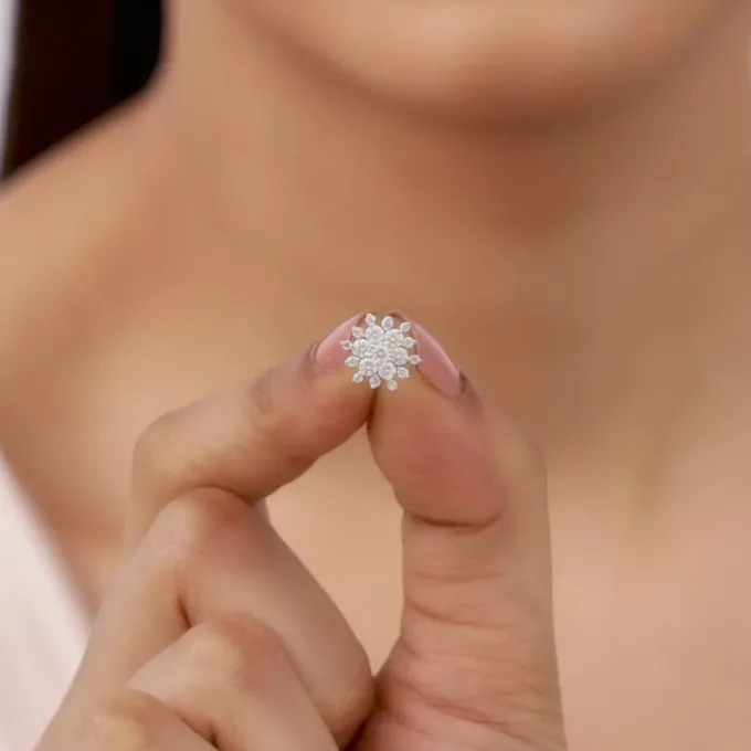 Gold Garden Bloom Diamond Studs
