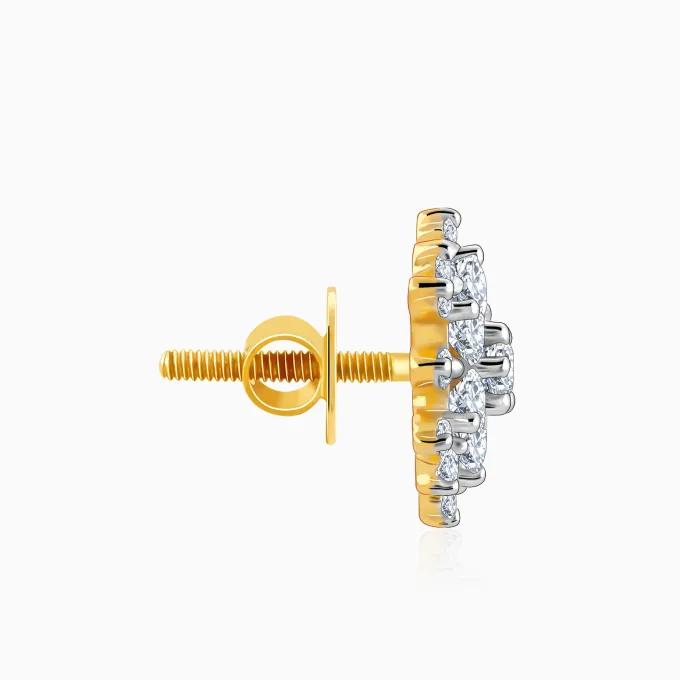 Gold Garden Bloom Diamond Studs