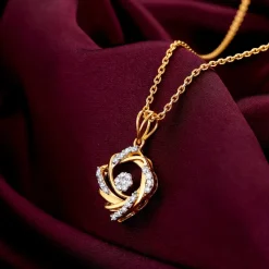 Gold Gentle Floral Diamond Pendant