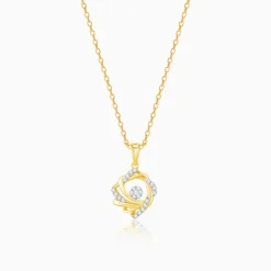 Gold Gentle Floral Diamond Pendant
