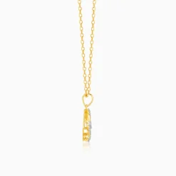 Gold Gentle Floral Diamond Pendant