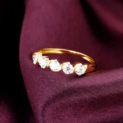 Gold Geometric Circlets Diamond Ring