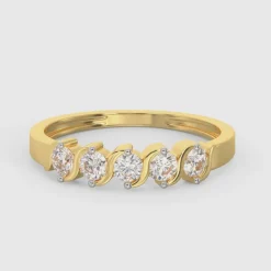 Gold Geometric Circlets Diamond Ring