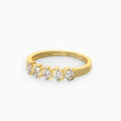 Gold Geometric Circlets Diamond Ring