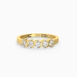 Gold Geometric Circlets Diamond Ring