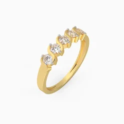 Gold Geometric Circlets Diamond Ring