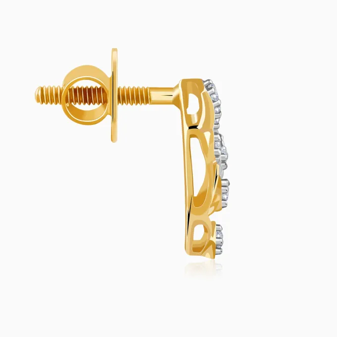Gold Gilded Dew Lab Grown Diamond Stud Earrings