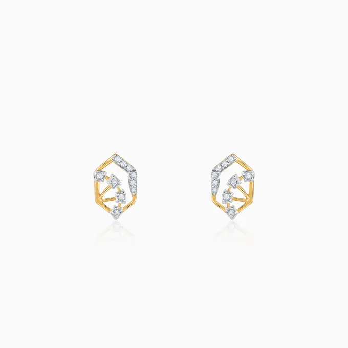 Gold Gilded Dew Lab Grown Diamond Stud Earrings