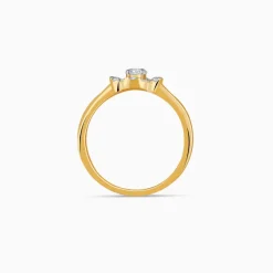 Gold Gilded Quatrefoil Lab Grown Diamond Ring
