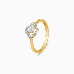 Gold Gilded Quatrefoil Lab Grown Diamond Ring