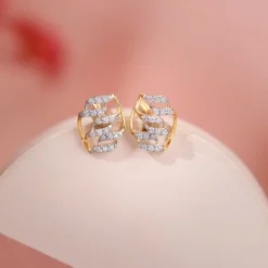 Gold Glam Lab Grown Diamond Stud Earrings