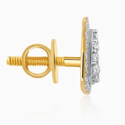Gold Glitter Punch Diamond Earrings