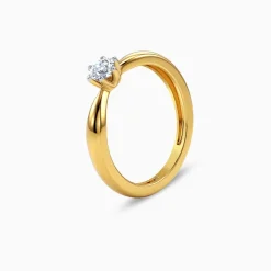 Gold Glowing Grace Solitaire Lab Grown Diamond Ring (Size 12)