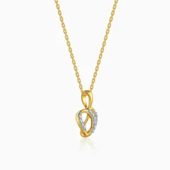 Gold Glowing Love Lab Grown Diamond Pendant