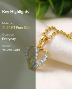 Gold Glowing Love Lab Grown Diamond Pendant