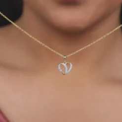 Gold Glowing Love Lab Grown Diamond Pendant