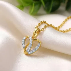 Gold Glowing Love Lab Grown Diamond Pendant