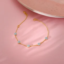 Gold Gorgeous Cluster Diamond Bracelet
