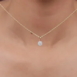Gold Gorgeous Cluster Diamond Pendant