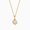 Gold Graceful Moon Lab Grown Diamond Pendant