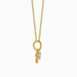 Gold Graceful Moon Lab Grown Diamond Pendant