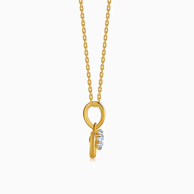 Gold Graceful Moon Lab Grown Diamond Pendant