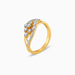 Gold Graceful Wave Diamond Ring