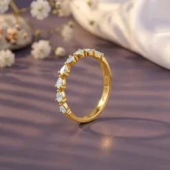 Gold Halo Line Lab Grown Diamond Ring (Size 12)