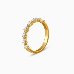 Gold Halo Line Lab Grown Diamond Ring (Size 12)
