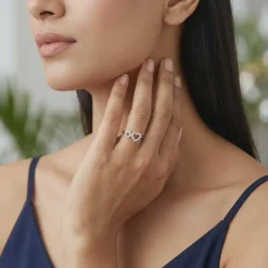 Gold Heart And Halo Lab Grown Diamond Ring (Size 12)