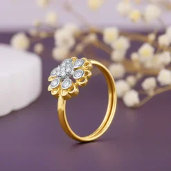 Gold Heart Bloom Lab Grown Diamond Ring