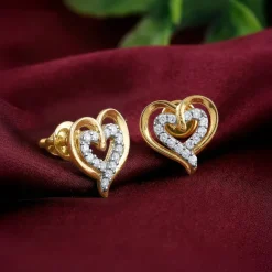 Gold Heart Frame Lab Grown Diamond Studs