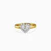 Gold Heart Halo Lab Grown Diamond Ring