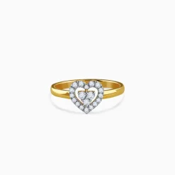 Gold Heart Halo Lab Grown Diamond Ring