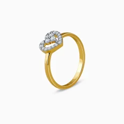 Gold Heart Halo Lab Grown Diamond Ring